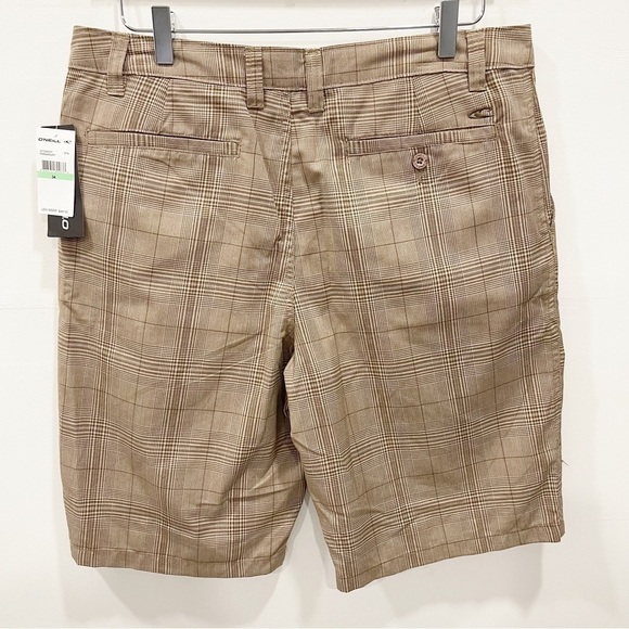 O’neill Paramount Plaid Check Shorts Tan Size 34 - Picture 2 of 10